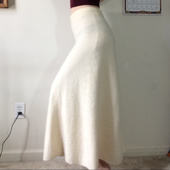 Vintage Lambswool Angora Rabbit Cream Maxi Skirt - Picture 8 of 8